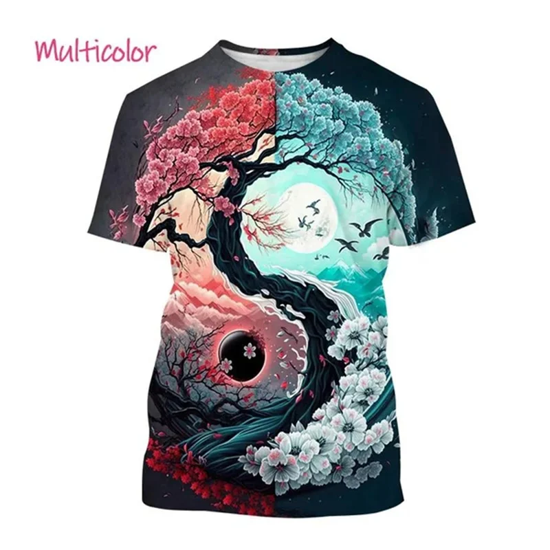 3D Printing Diagram - Chinese Tai Chi Pattern T-Shirt Men