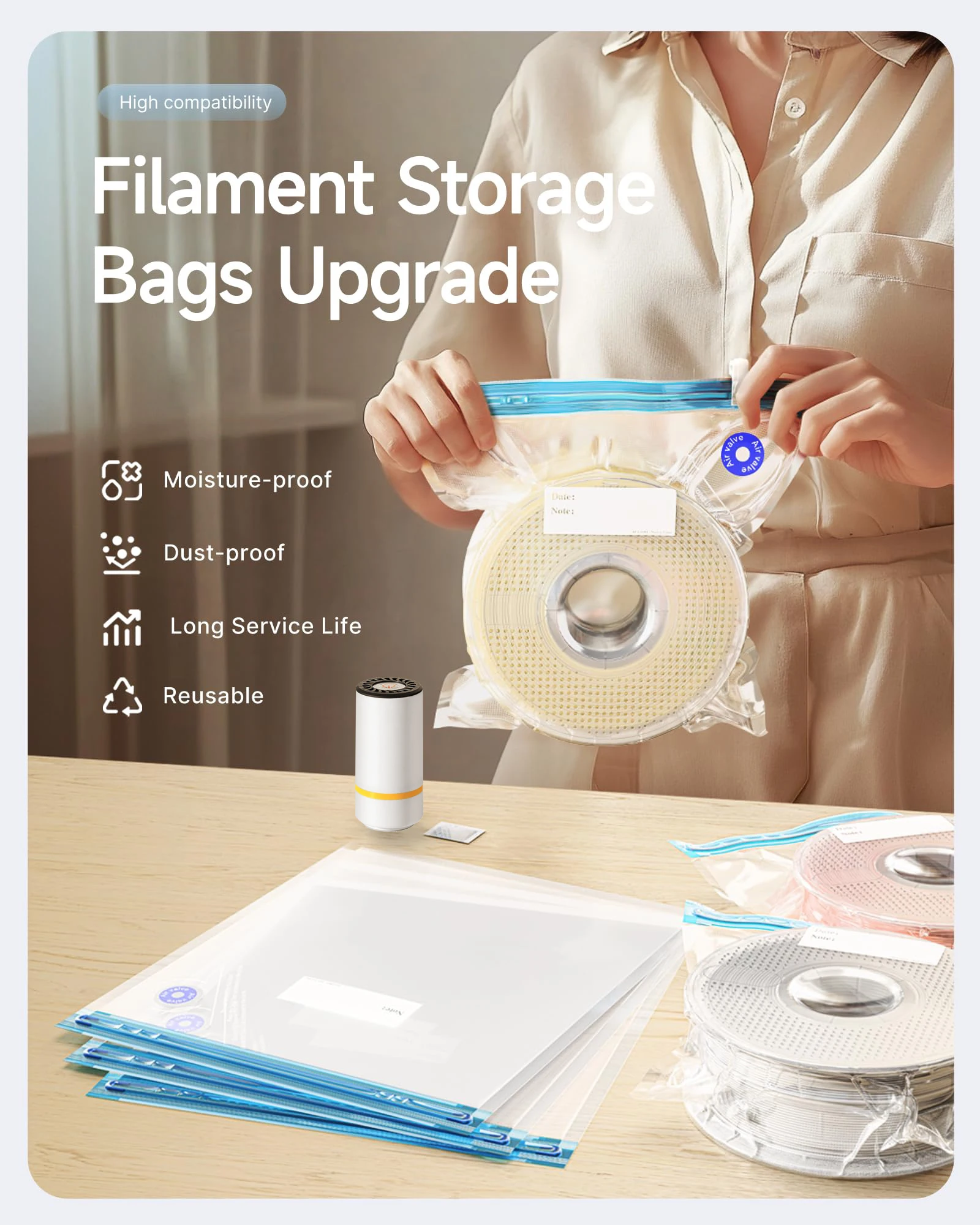 3D Printer Filament Vacuum Bag - 3D Printing File review and price