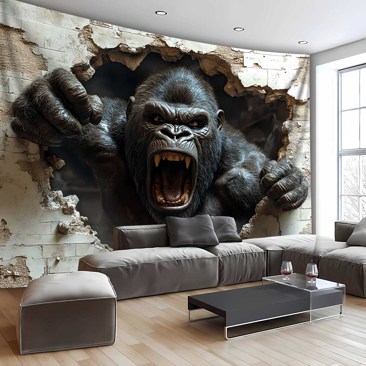 1pc 3D Dynamic Gorilla Wall Bu - 3D Printing Room review and price
